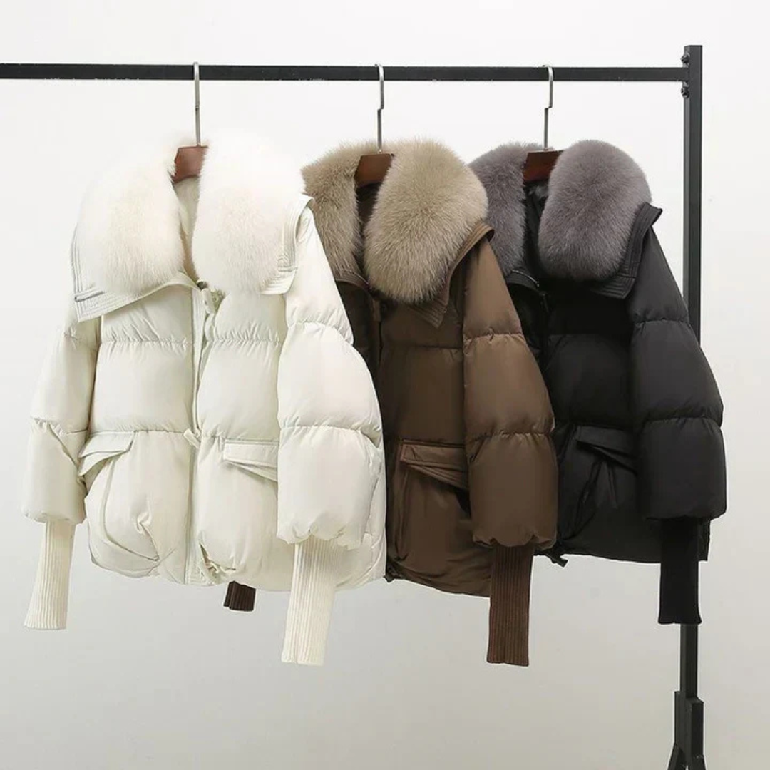 Brianna® | Padded winter coat with faux fur collar