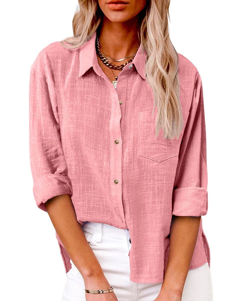 Bryatt® | Long Sleeve Linen Button Down Shirt For Women