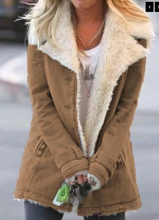 Antonella® | Long Sleeve Solid Color Lapel Outerwear