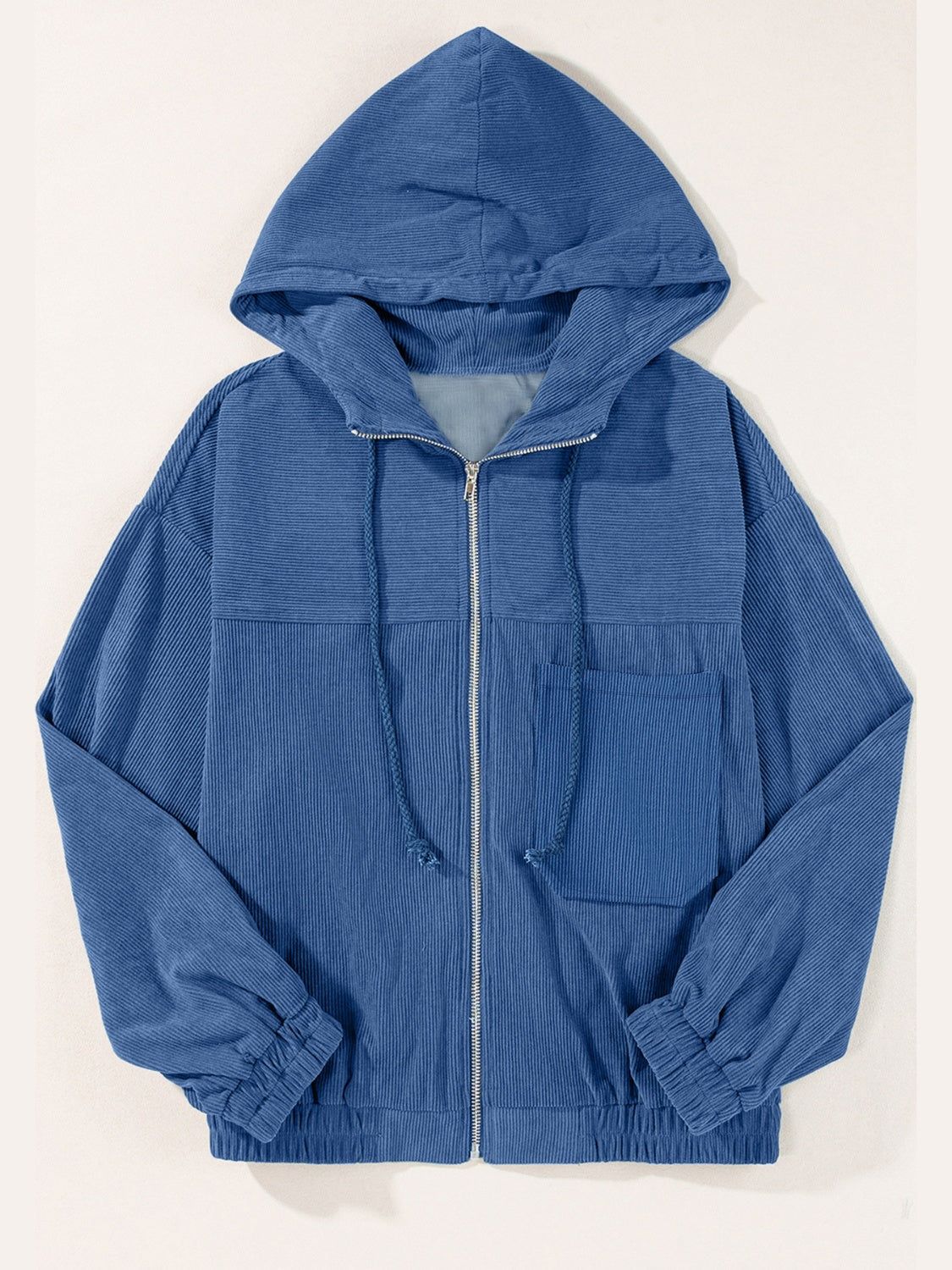 Edith® | Long sleeve hooded jacket with drawstring and zip fastening