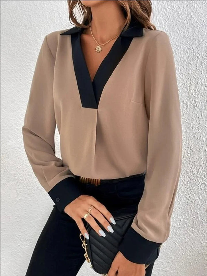 Bryann® | Chic Autumn V-Neck Long Sleeve Blouse For Women