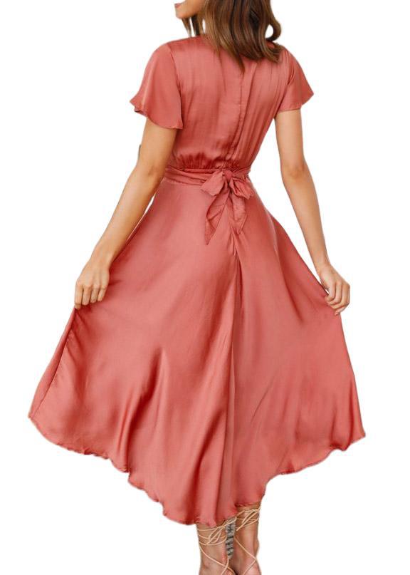 Elara® | Romantic Short Sleeve V Neck Formal Party Wedding Summer Spring Sundress 2024 for Women