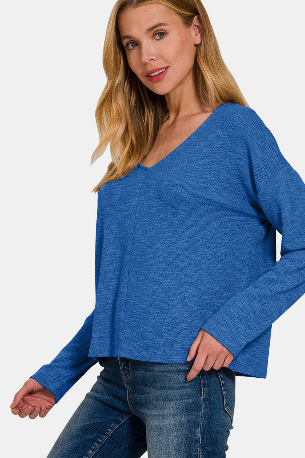 Anja® | Long-sleeved T-shirt with low shoulders