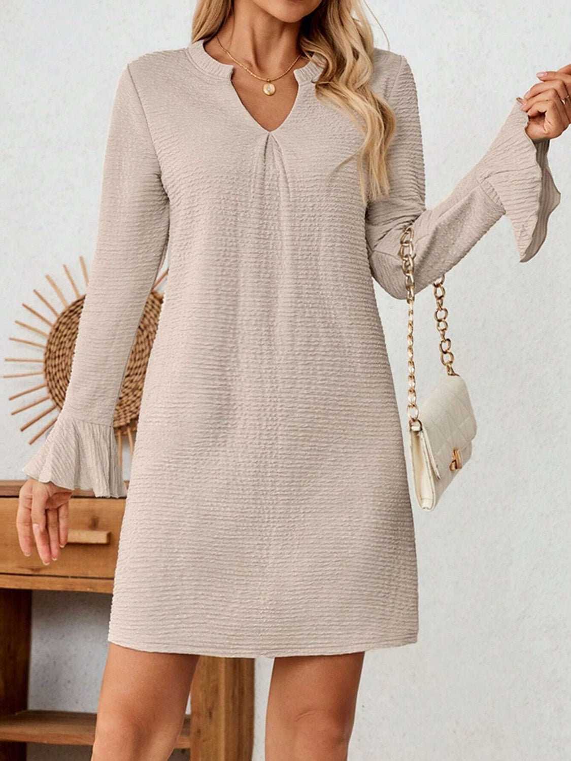 Barbara® | Mini dress with notched flared sleeves