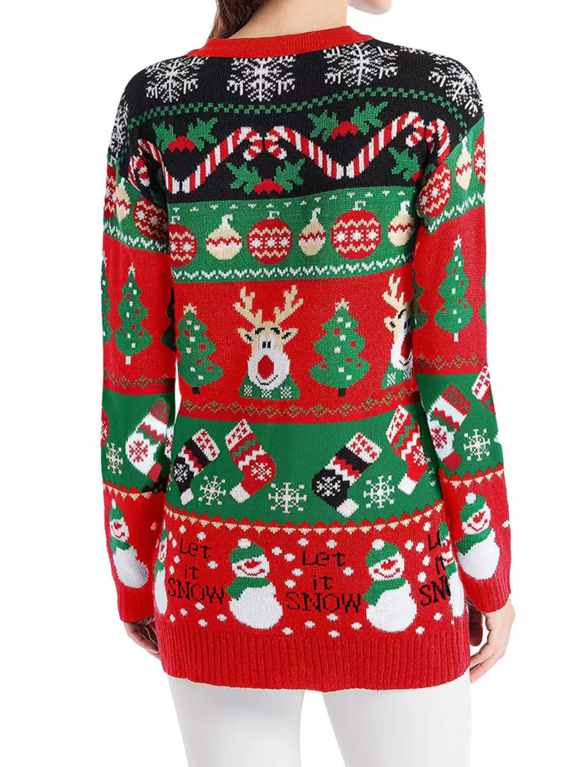 Claudette® | Long-sleeved cardigan with reindeer buttons