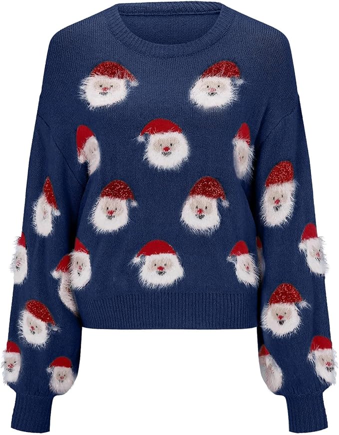Dolores | Oversized Christmas sweater with Santa Claus motif