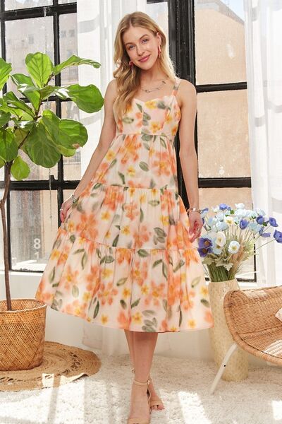 Carmen® | Floral smocked back midi dress with adjustable straps