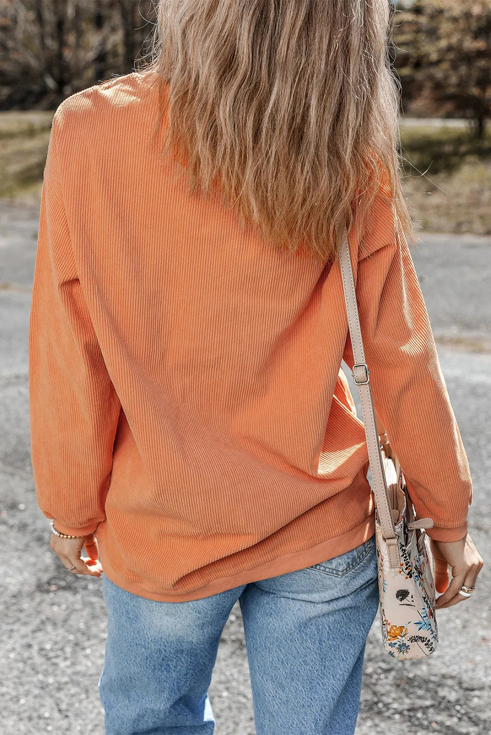 Cristiana® | Pumpkin long sleeve crew neck sweatshirt