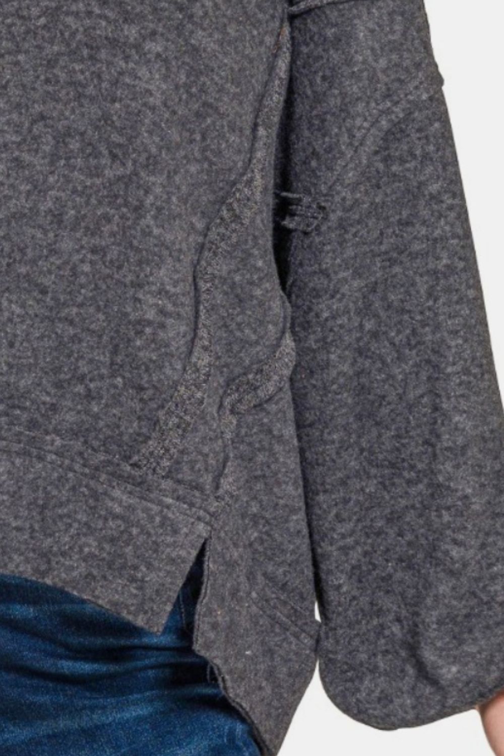 Edith® | Zenana brushed Hacci hoodie with exposed seams