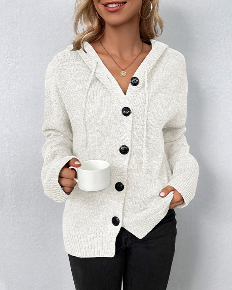 Corina | Birgit – Plain hooded cardigan