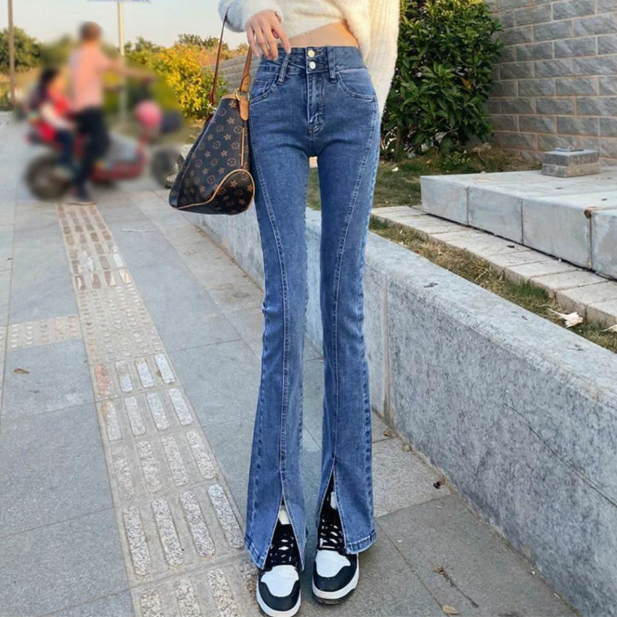 Clara® | Pants Elegance High-waisted Flared Bell Cuffs