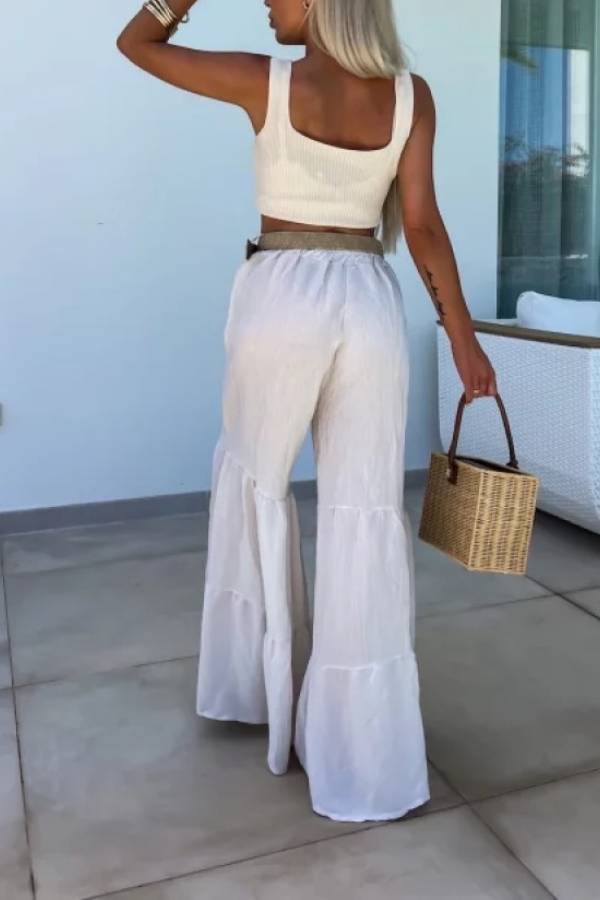 Dolores® | Casual elastic high waist flared trousers