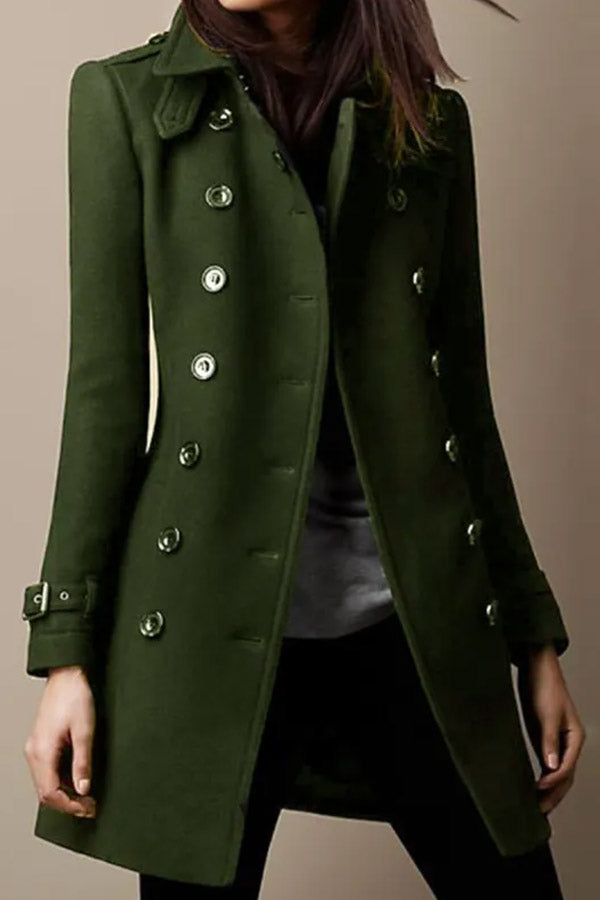Dolores® | Casual Solid Lapel Long Sleeve Button Coat