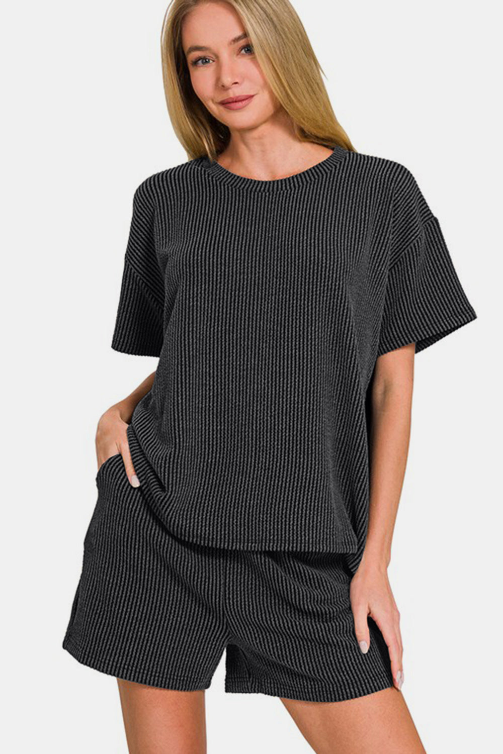 Blossom® | Ribbed short sleeve t-shirt and shorts set