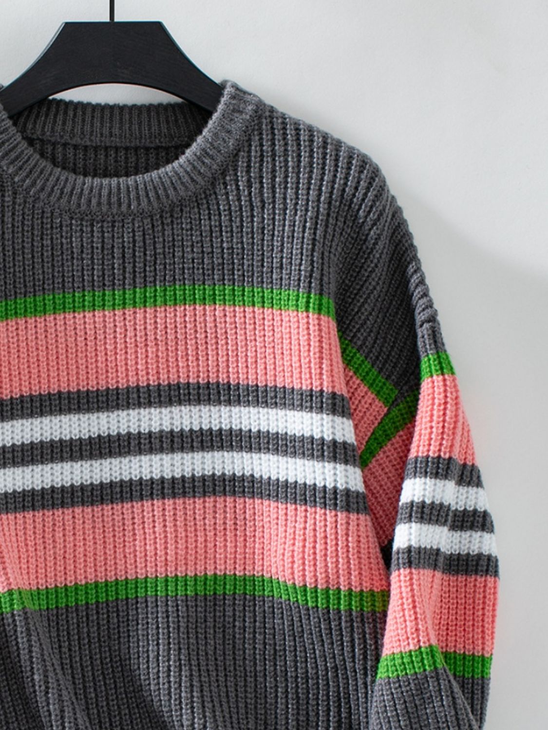 Barbara® | Long-sleeved sweater with contrasting stripes and a crew neck