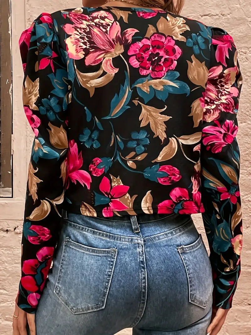 Audrey® | Floral Open Front Jacket