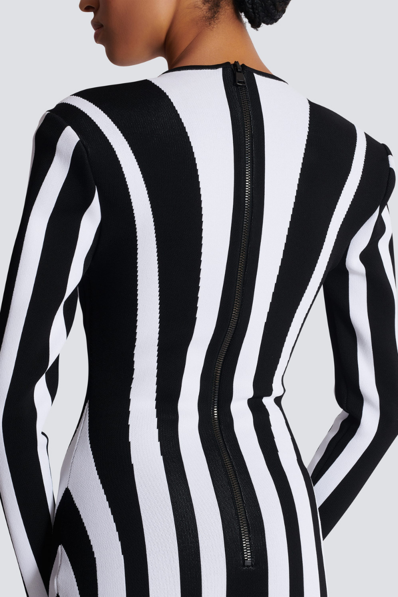 Berta® | Long-Sleeved Striped Mini Knit Dress