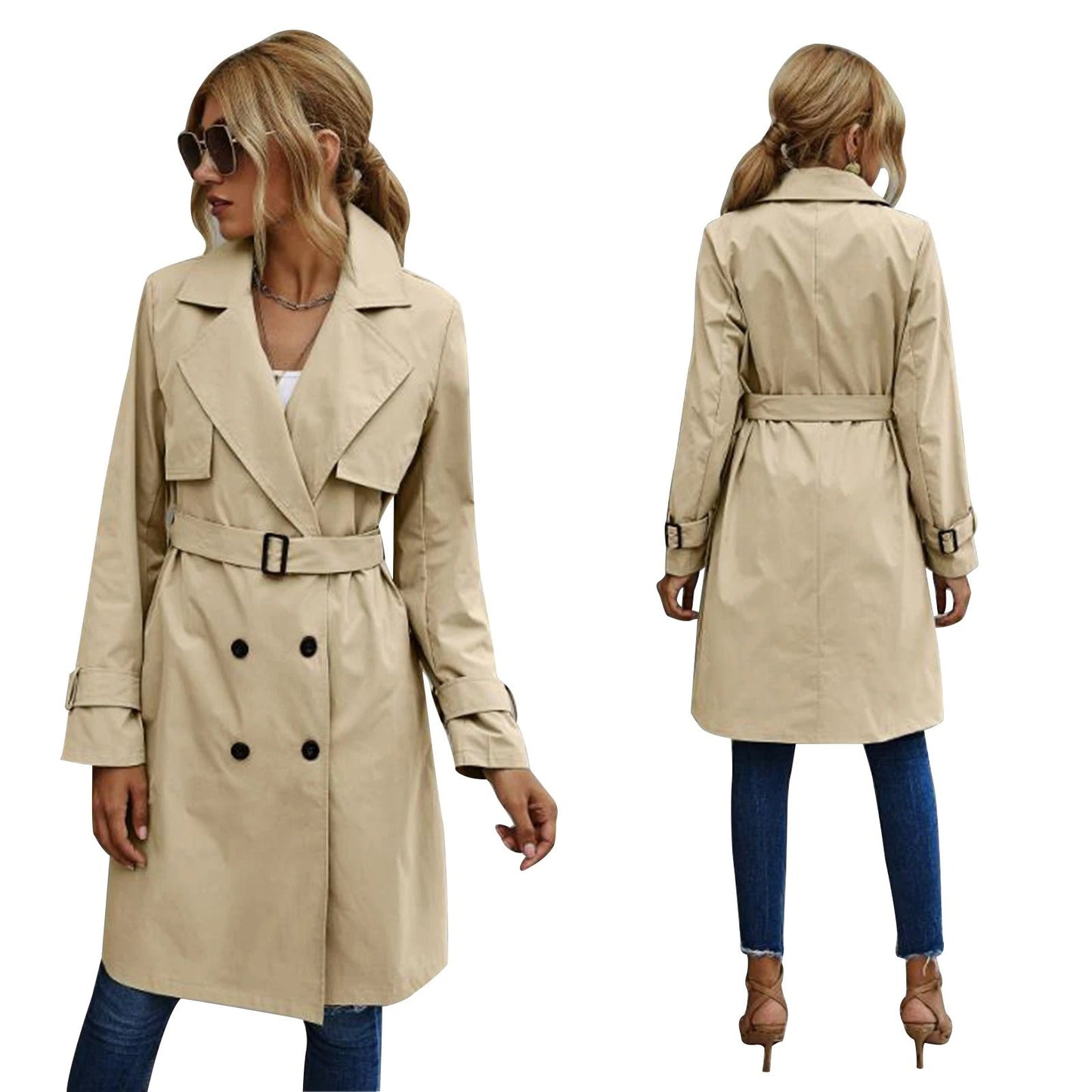 Elda | Anja – Beige trench coat with tailored cut