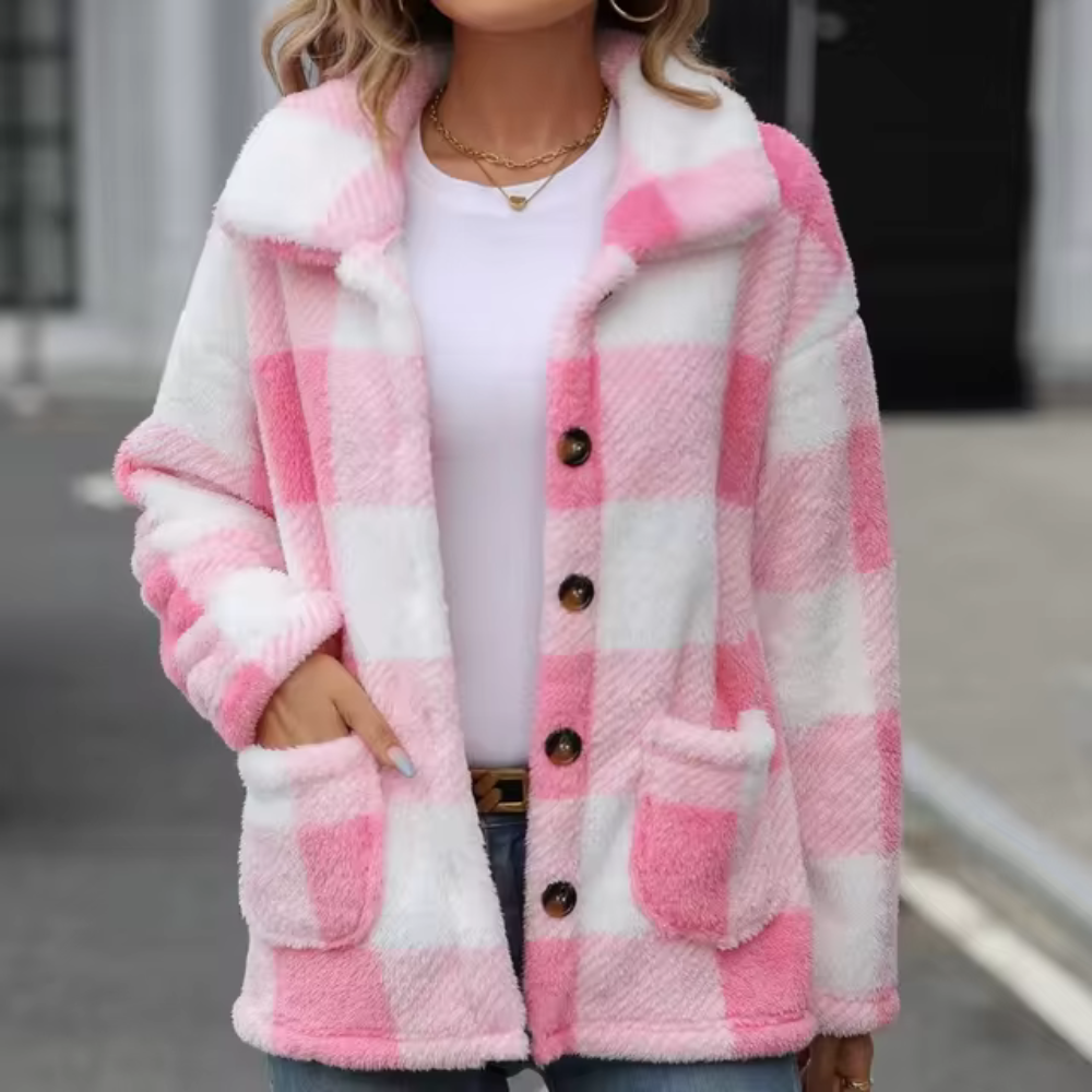 Ariane® | Casual medium sized checked jacket