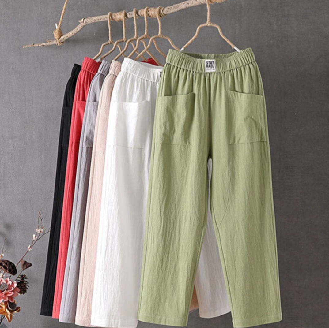 Constanza® | Linen Trousers With Elastic Waist