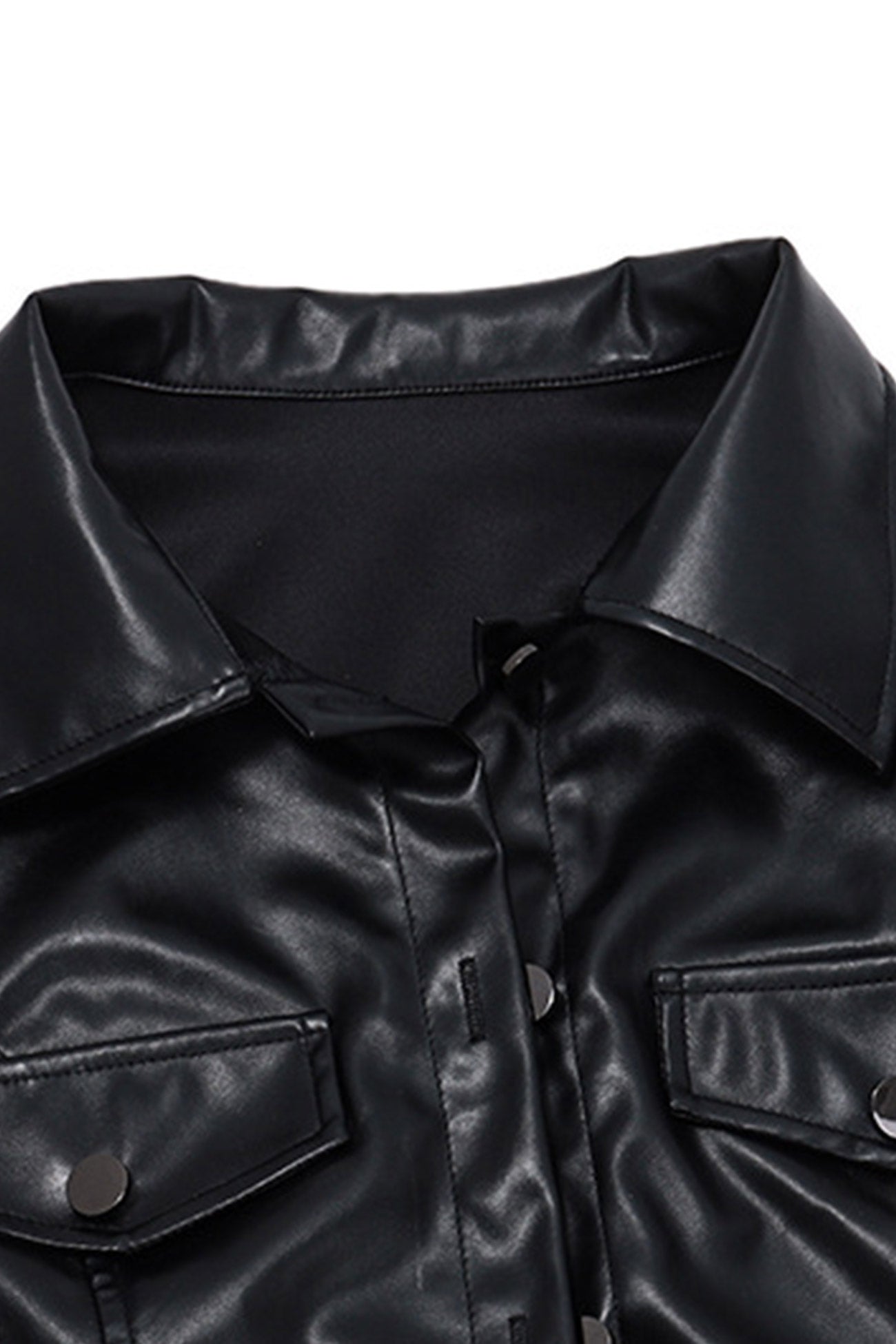 Cristina® | Black short leather jacket