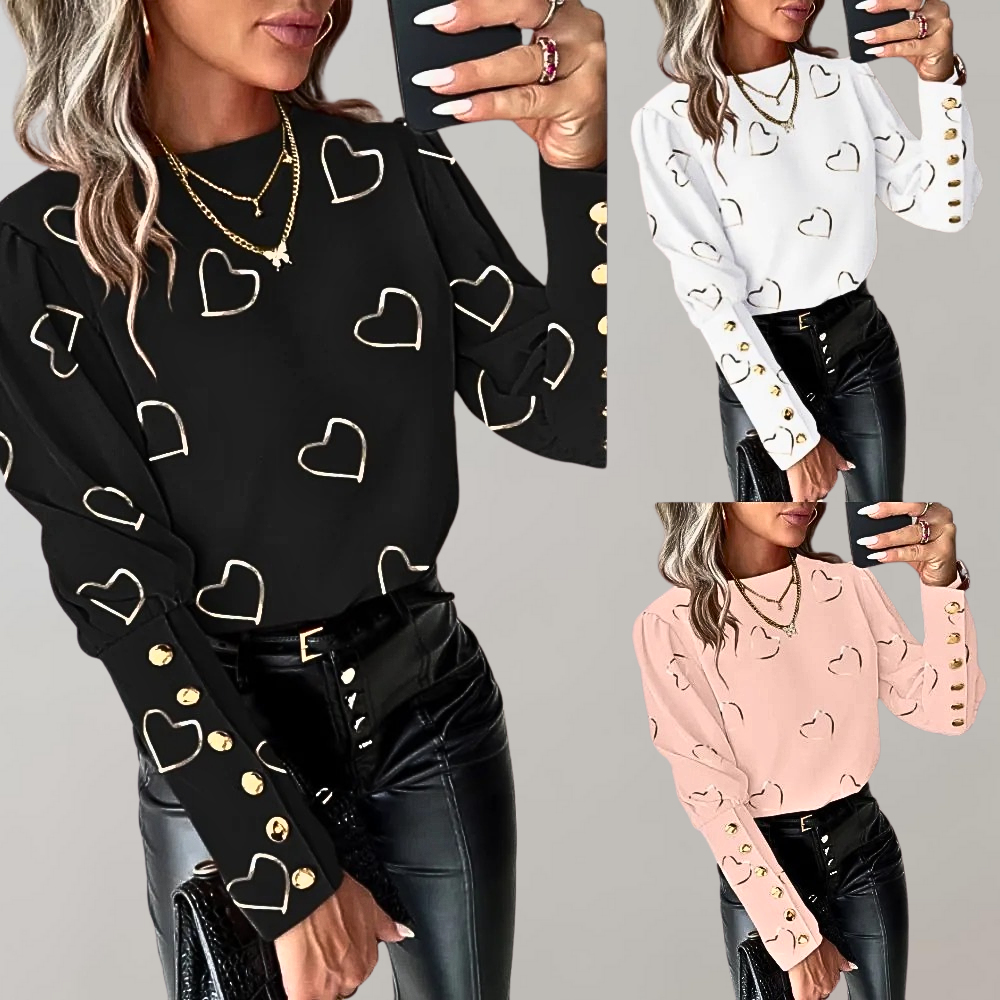 Brittain® | Blouse With Heart Motif And Button Details