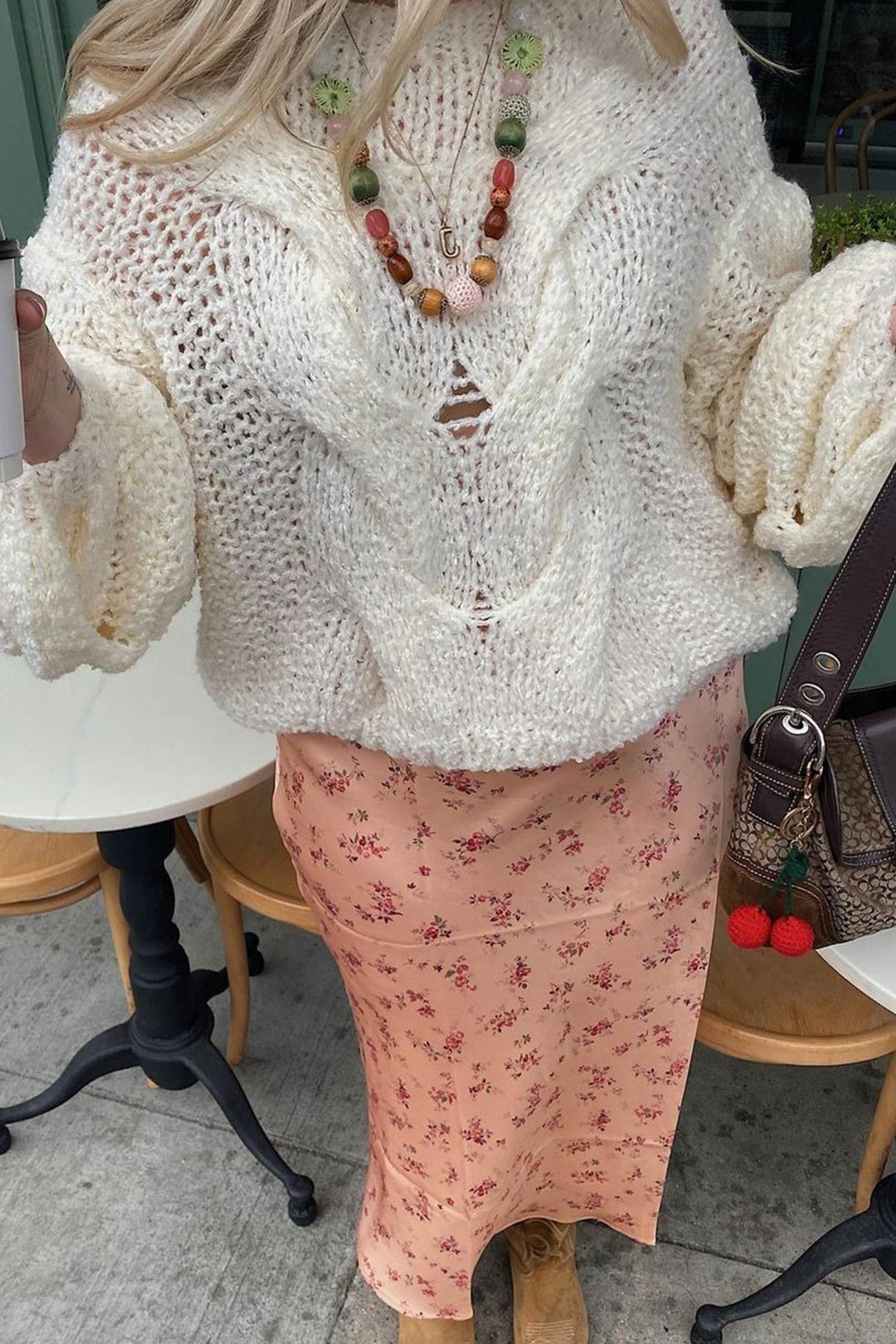 Claudine® | Hollow out cable knit sweater