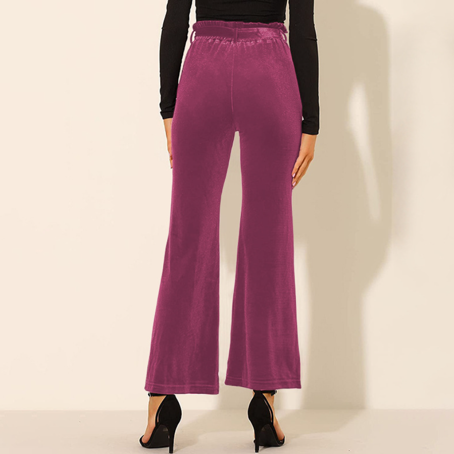 Elara® | Elegant solid high waist spring trousers with comfortable pockets, spring and summer for women