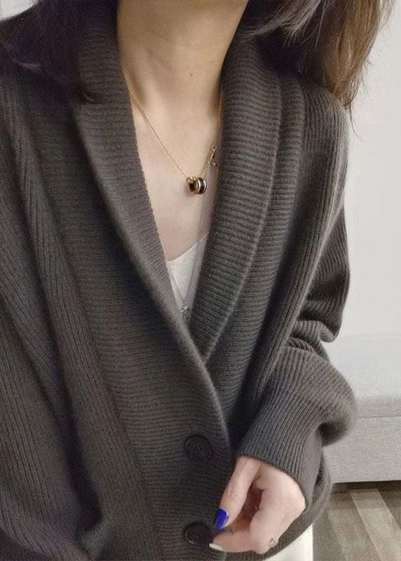Caridad® | Gray oversized chunky knit cardigan
