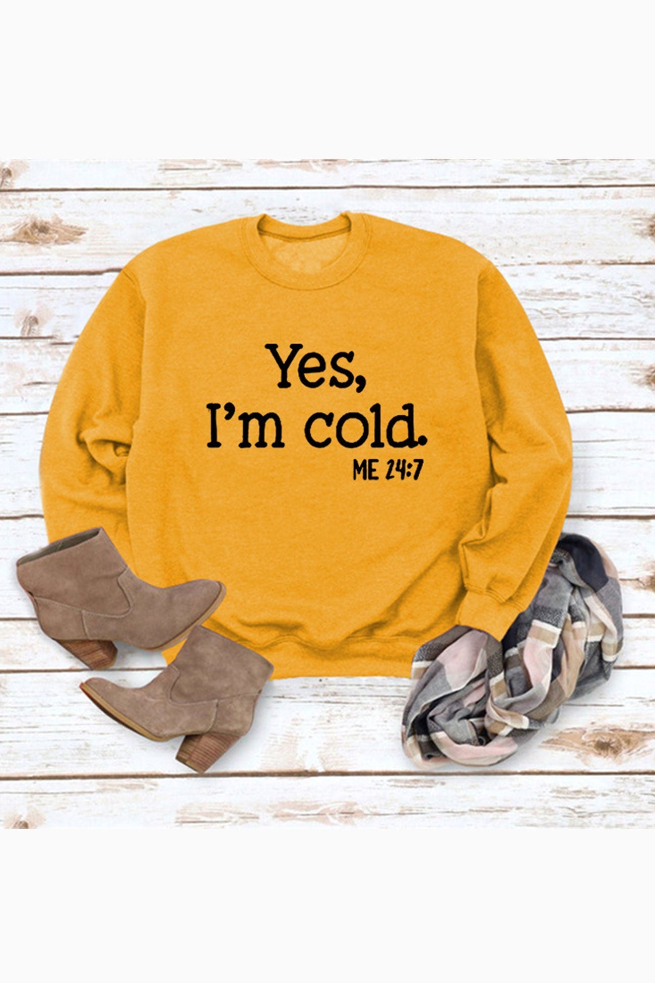 Angela® | Sweatshirt with “I'm Cold” letter print
