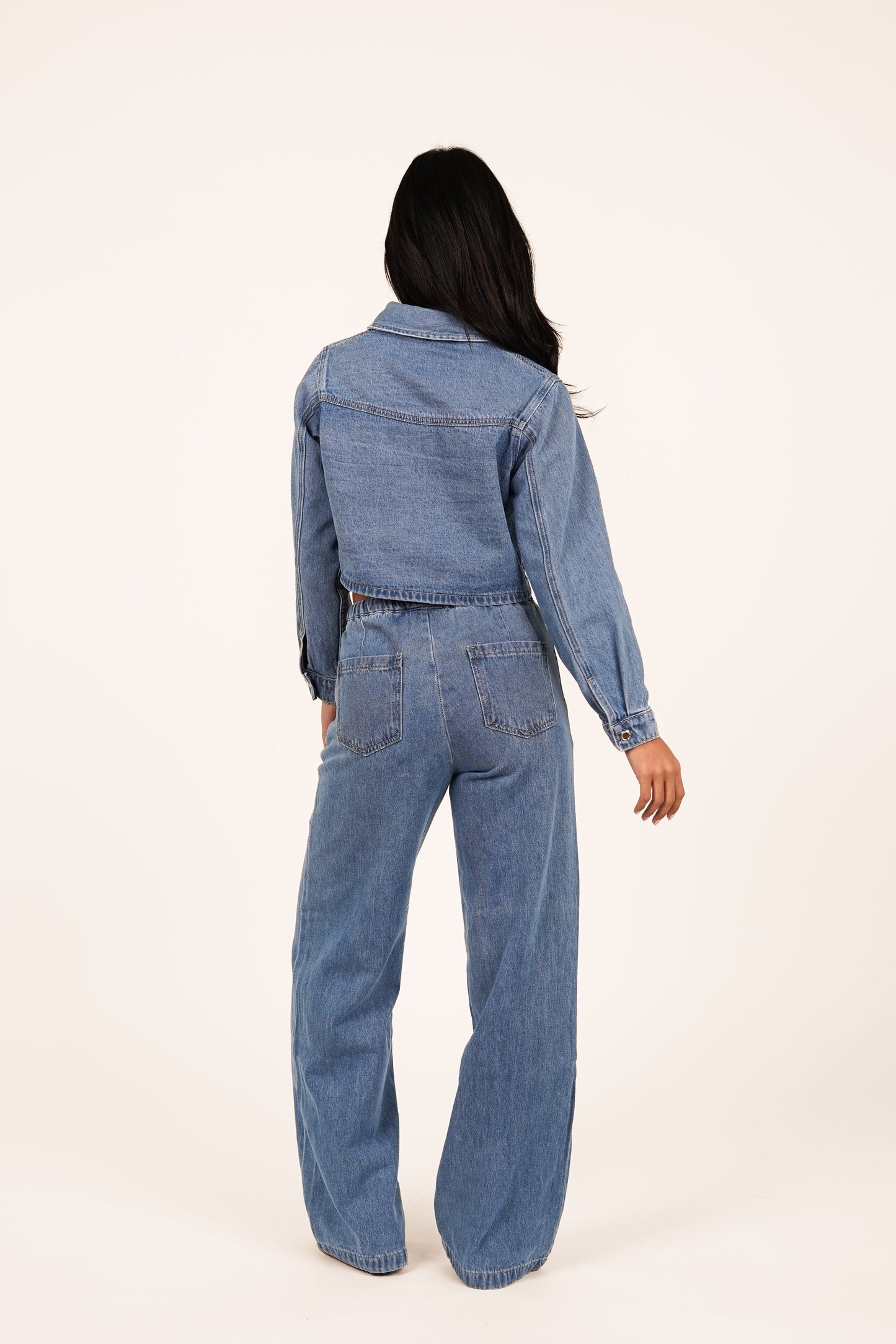 Camila® | Virginia Cropped Denim Jacket Blue