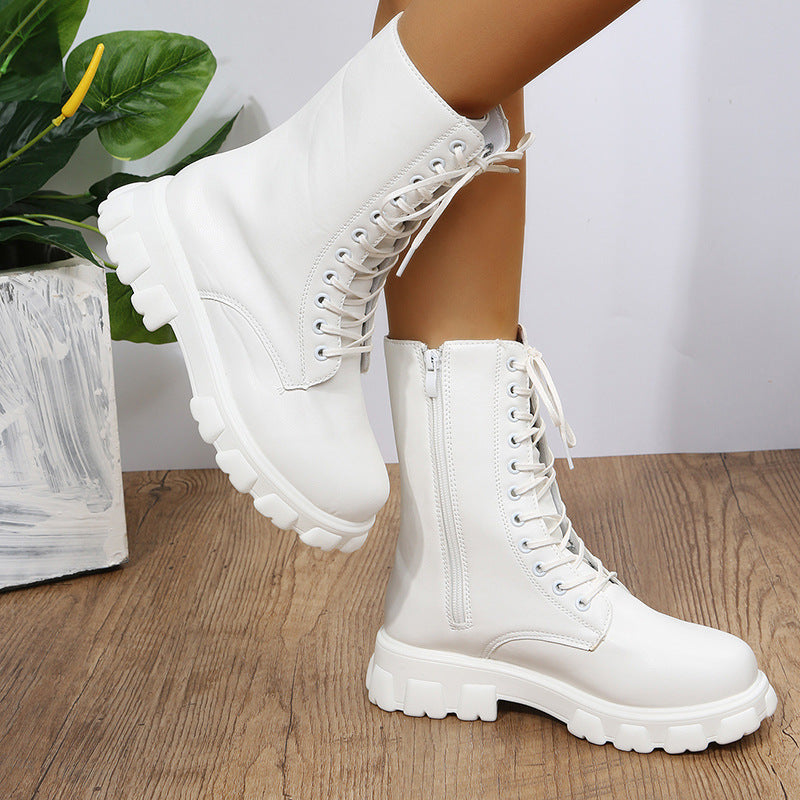 Angelines | Women's platform shoes dirndl style with block heel and robust platform sole