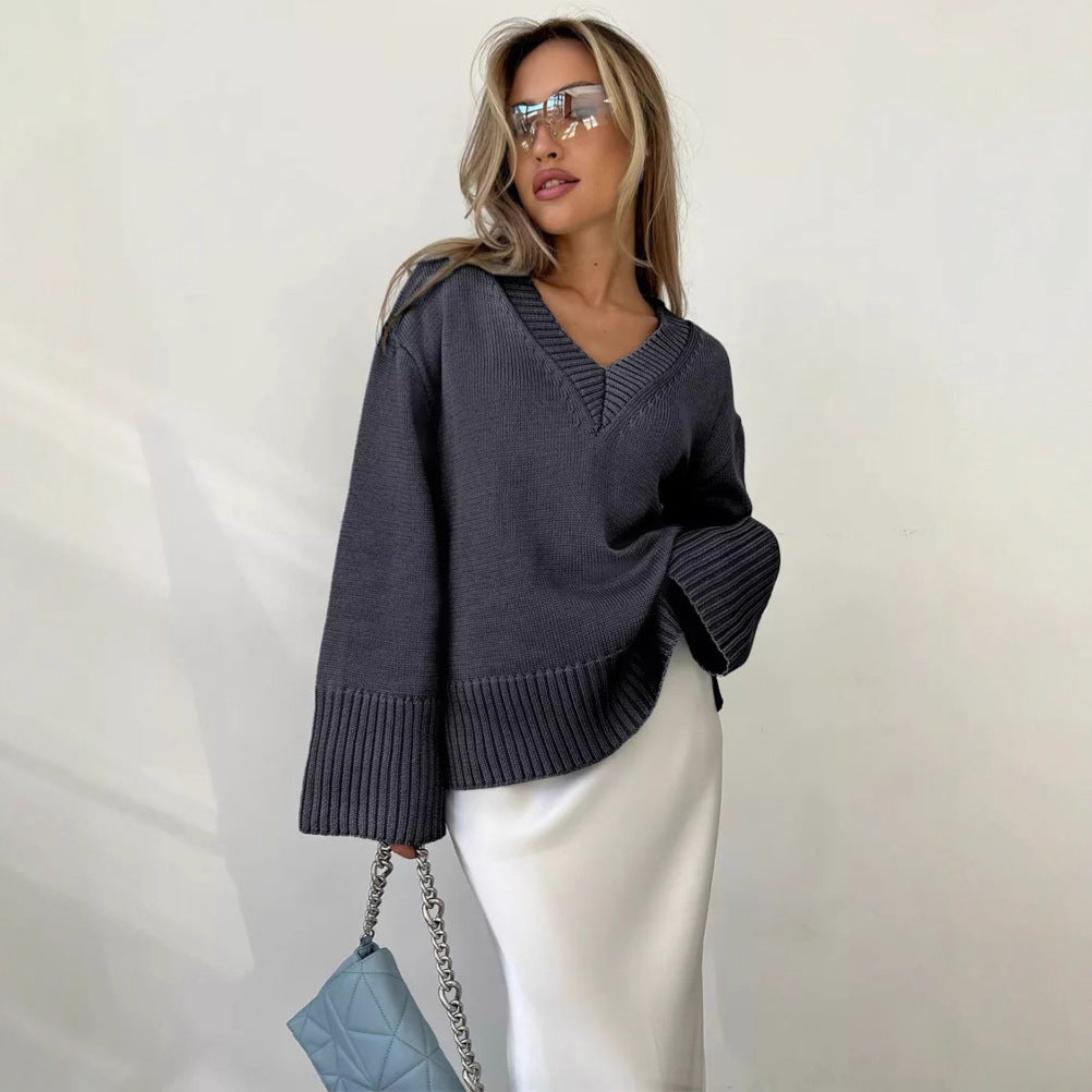 Diana | -Neck Cotton Casual Sweater