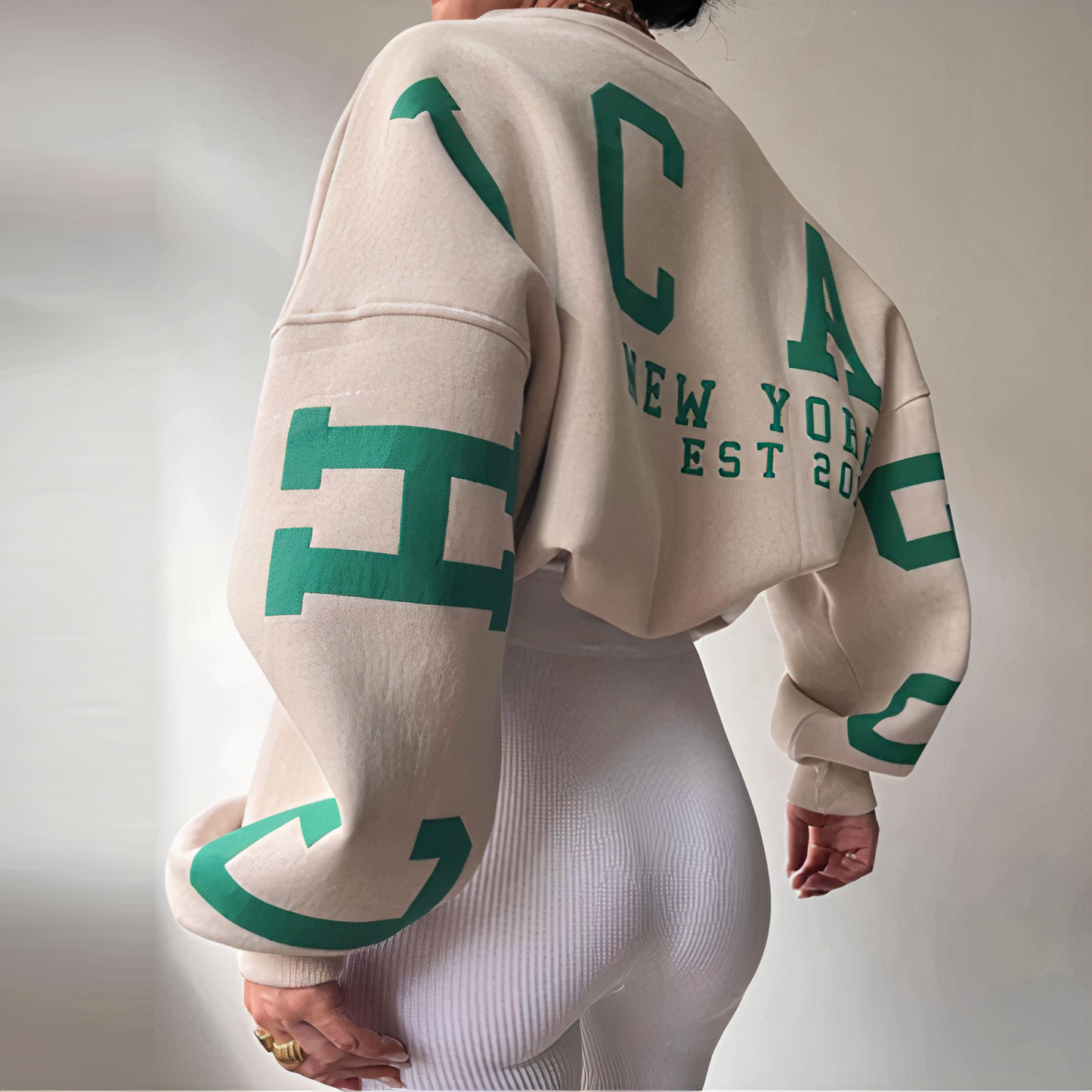 Daniela | -sleeved letter print sweater
