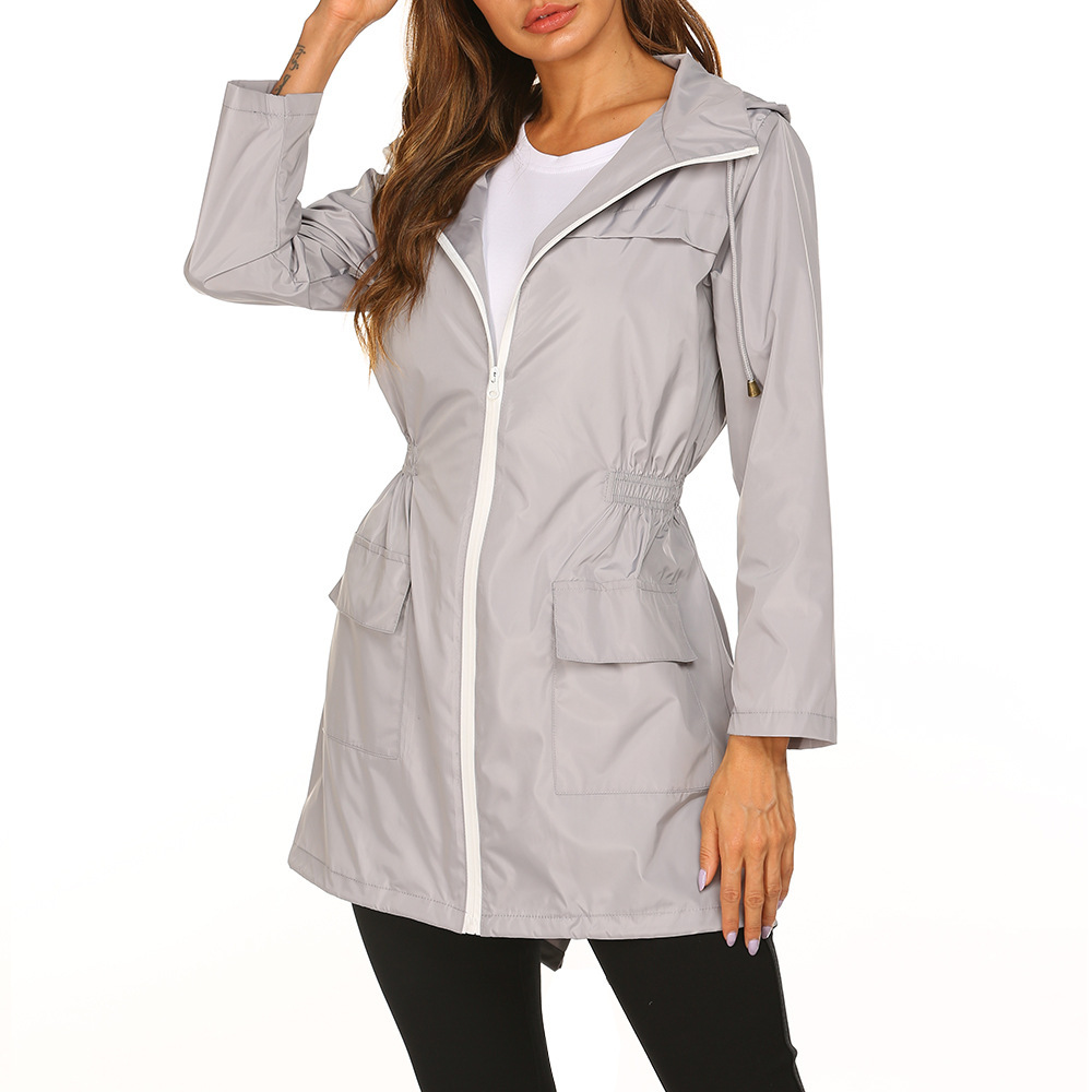 Elena | Women's Rain Jacket Long Waterproof with Hood for Weatherproof Style