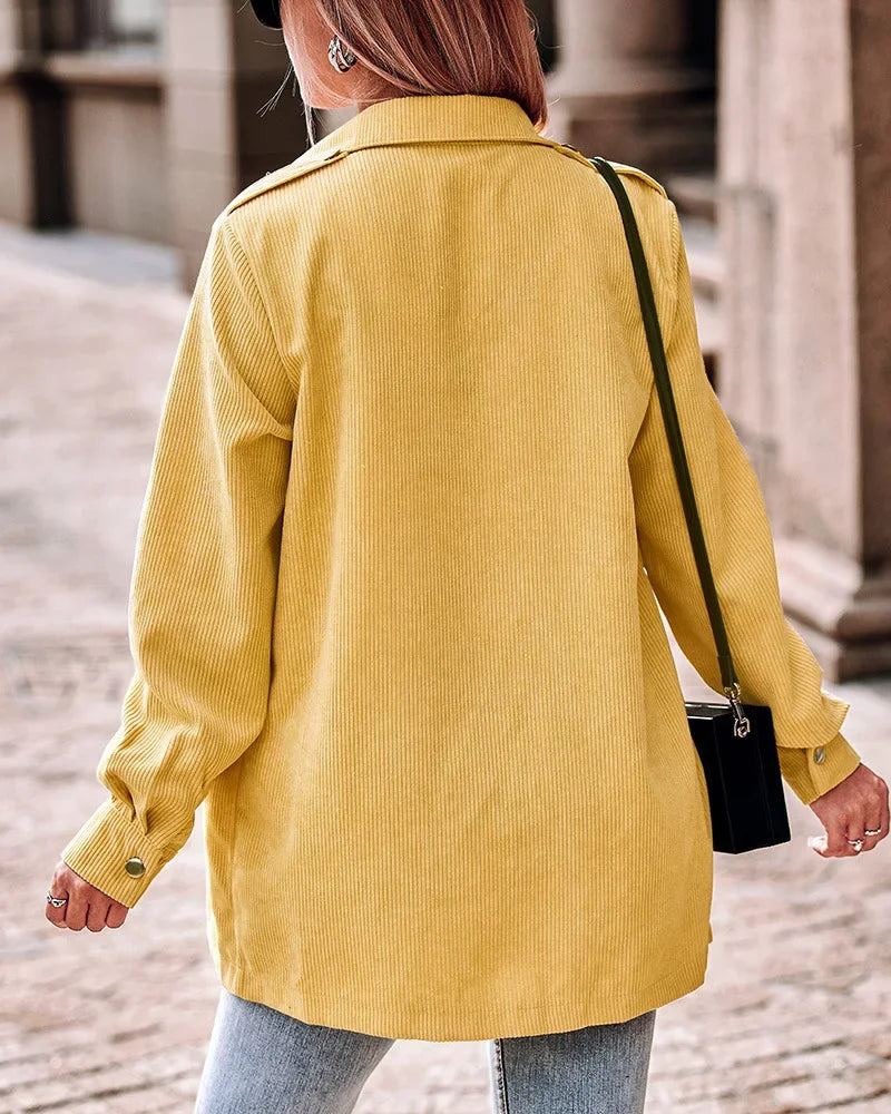 Alejandra | Women's Corduroy Jacket Stylish with Button Closure and Practical Pockets