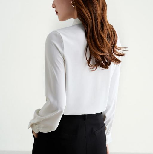 Artemis® | Elegant Blouse With Buttoned Bow Tie