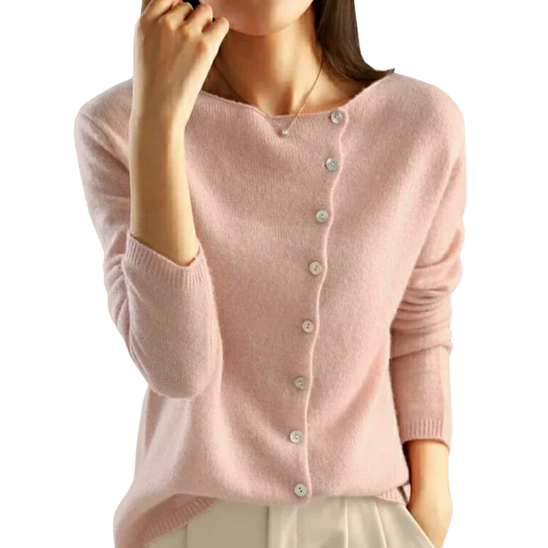Belinda | Chic asymmetric button cardigan