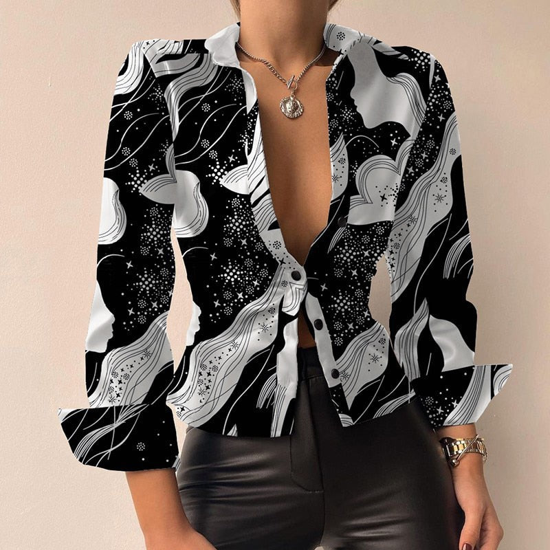 Brunhilda® | Figure-Hugging Shirt With Button Placket
