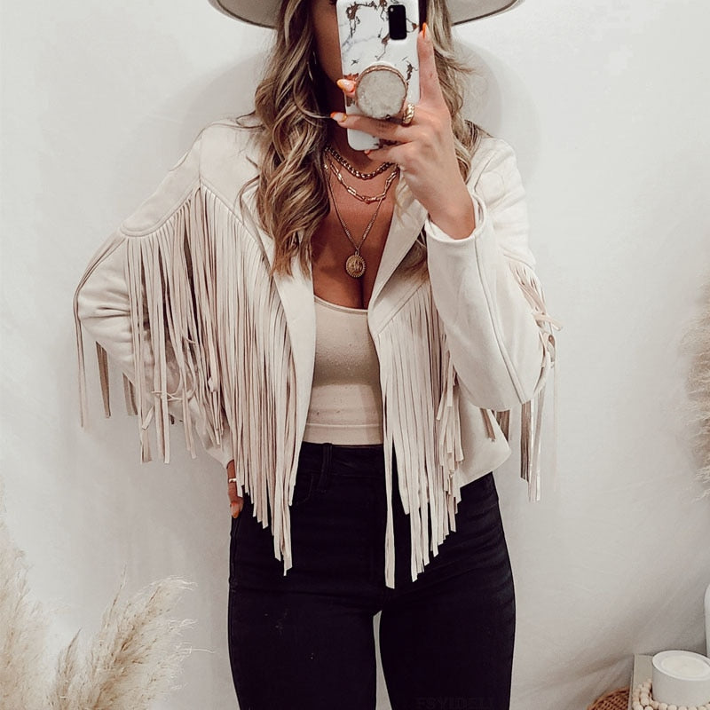 Aracelis | Suede jacket with fringes