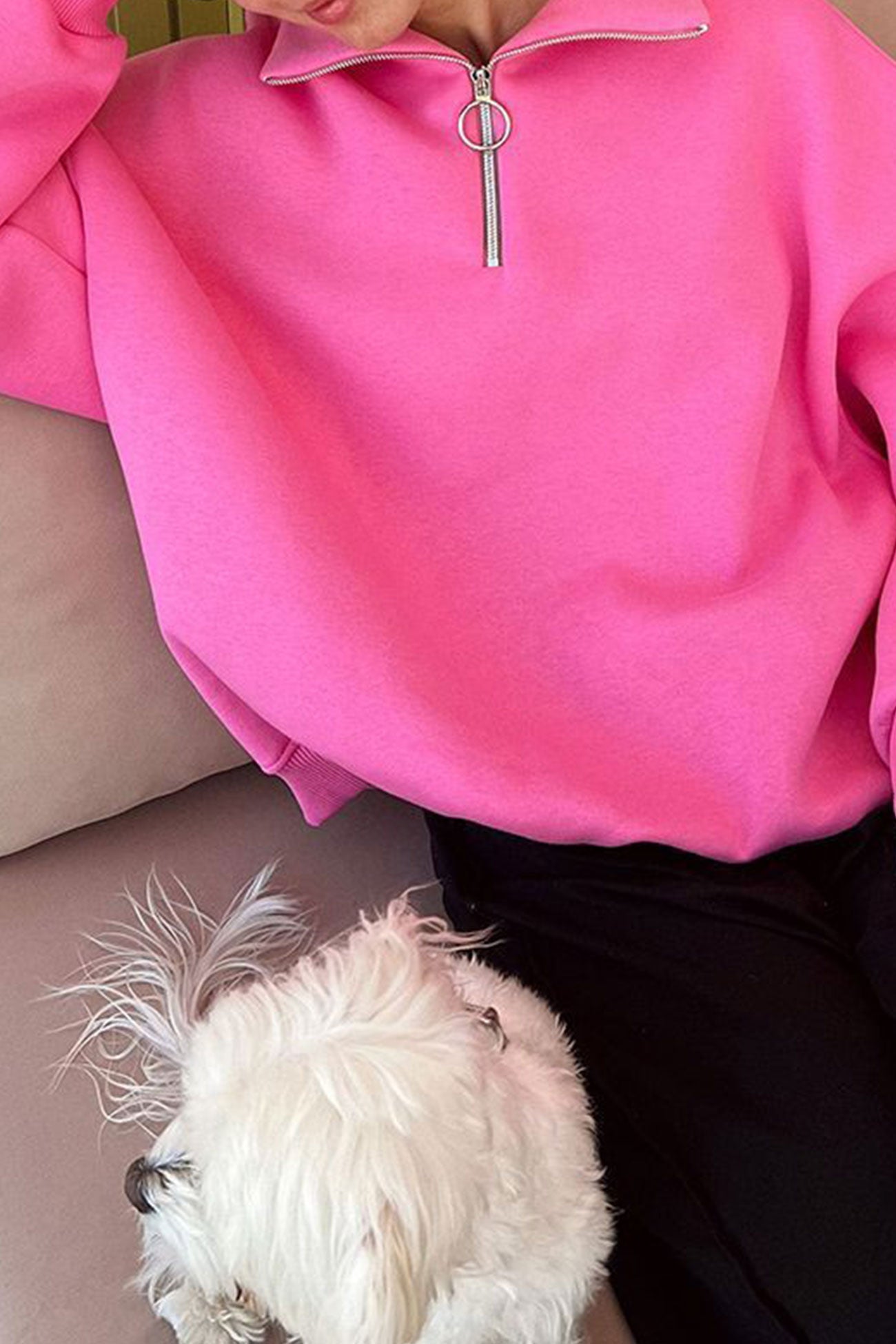 Dafne® | Lapel zip-up sweatshirt