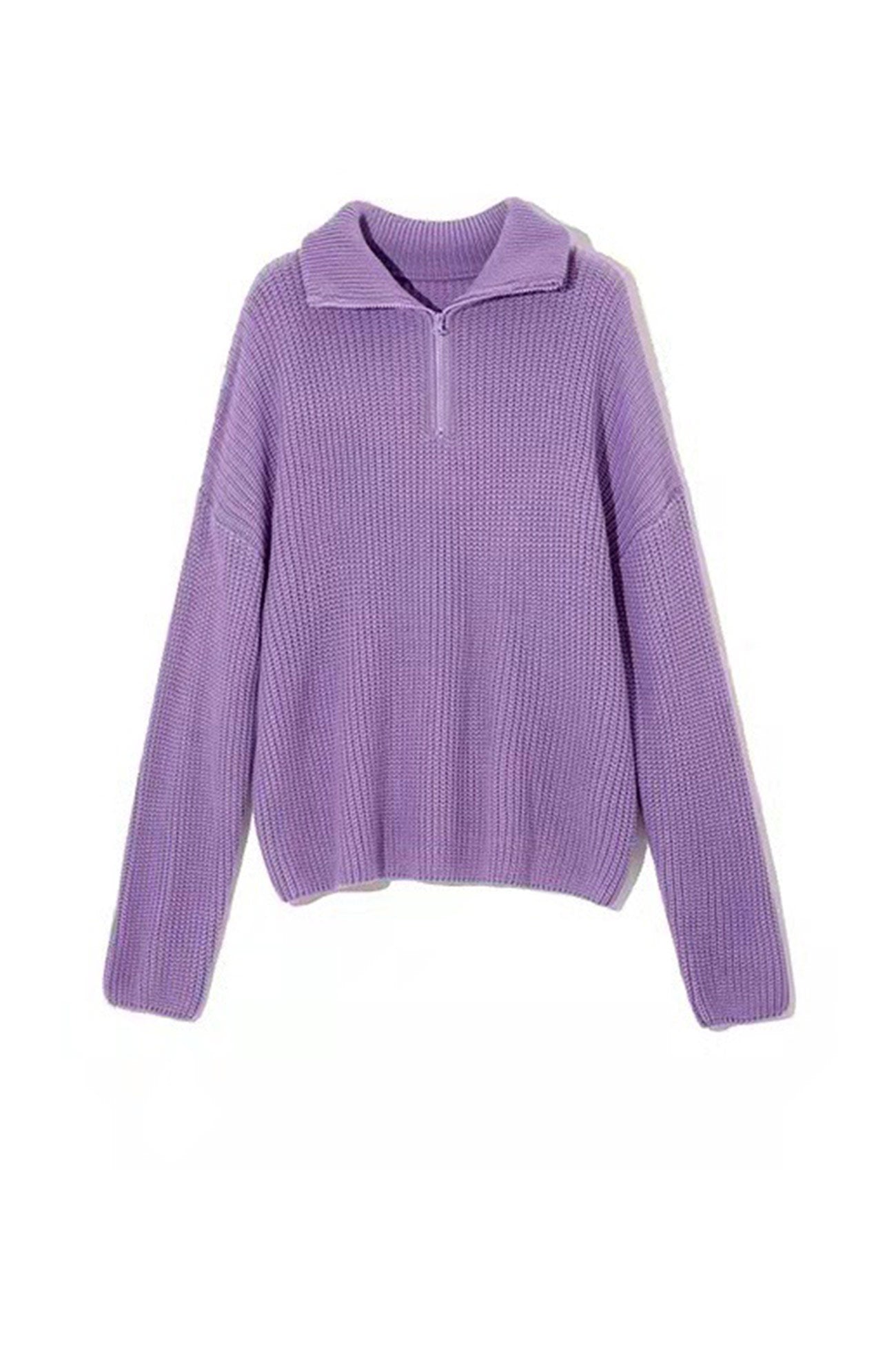 Daria® | Pullover knit top with stand-up collar and zip