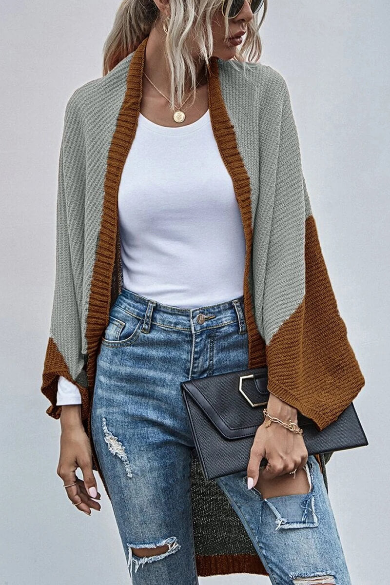 Ariadna® | Bohemian color block cardigan with wide sleeves