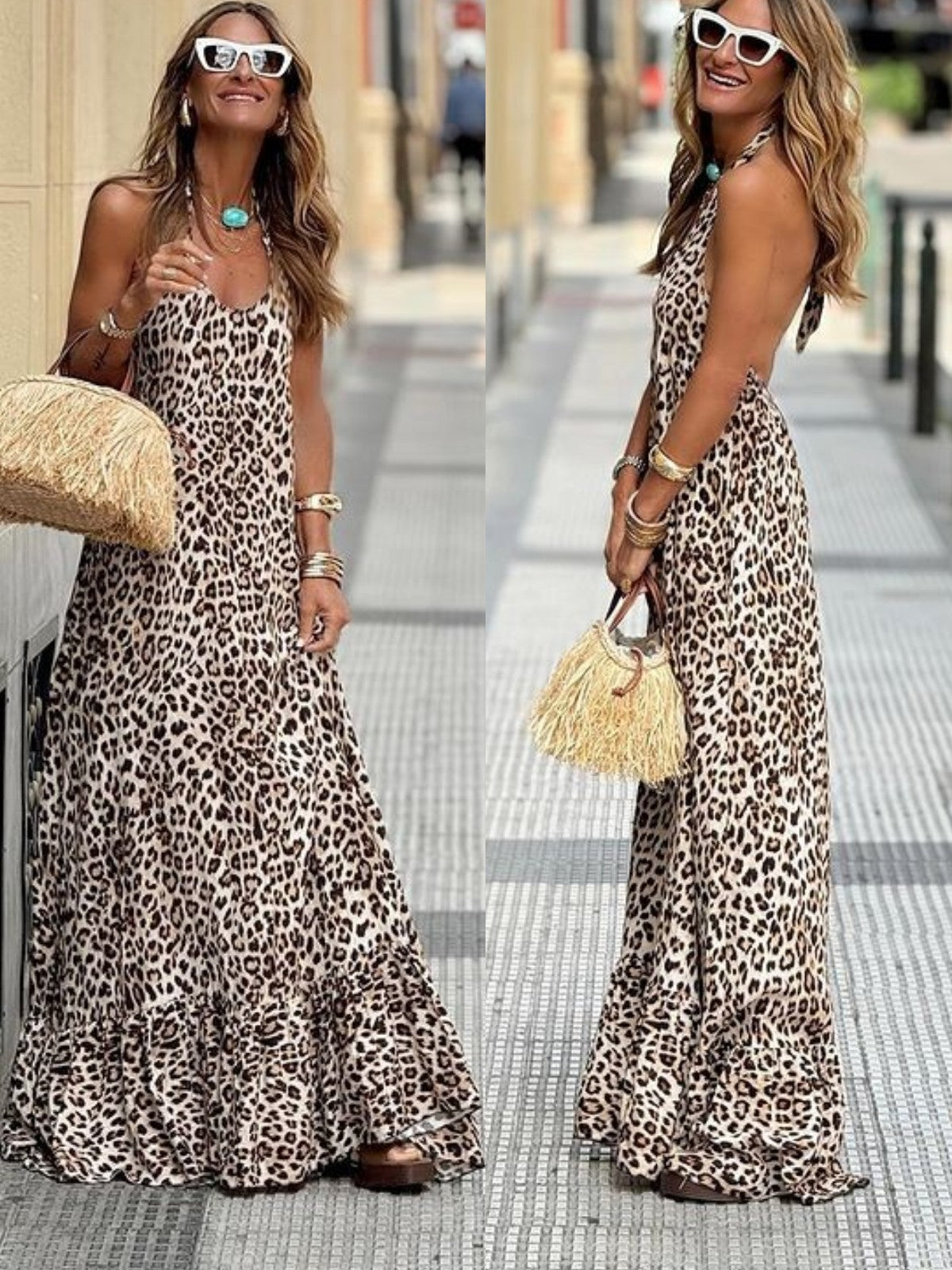 Cristina® | Leopard print maxi dress