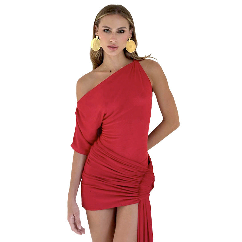 Beatriz® | Women'S Asymmetric Mini Dress With Draped Version