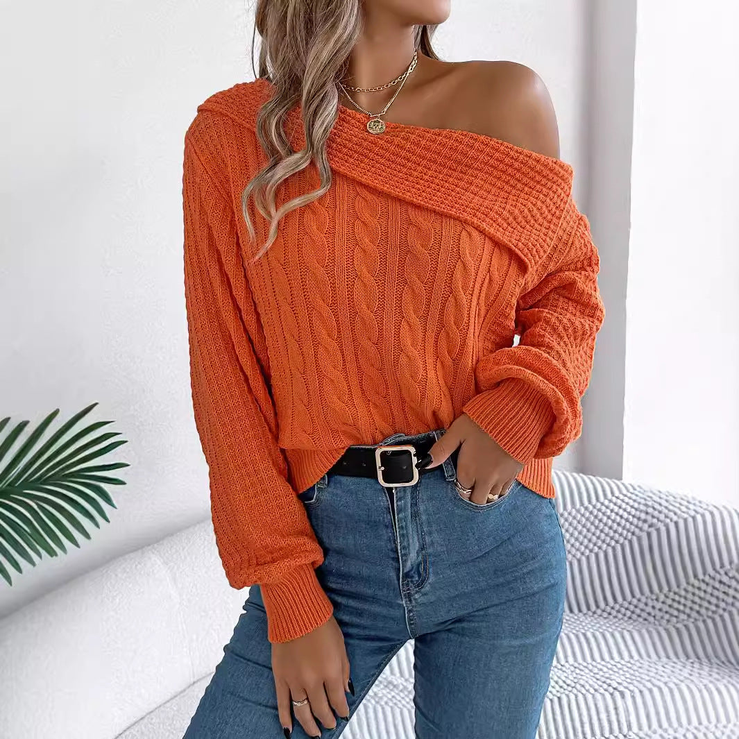 Diana® | One shoulder cable knit sweater
