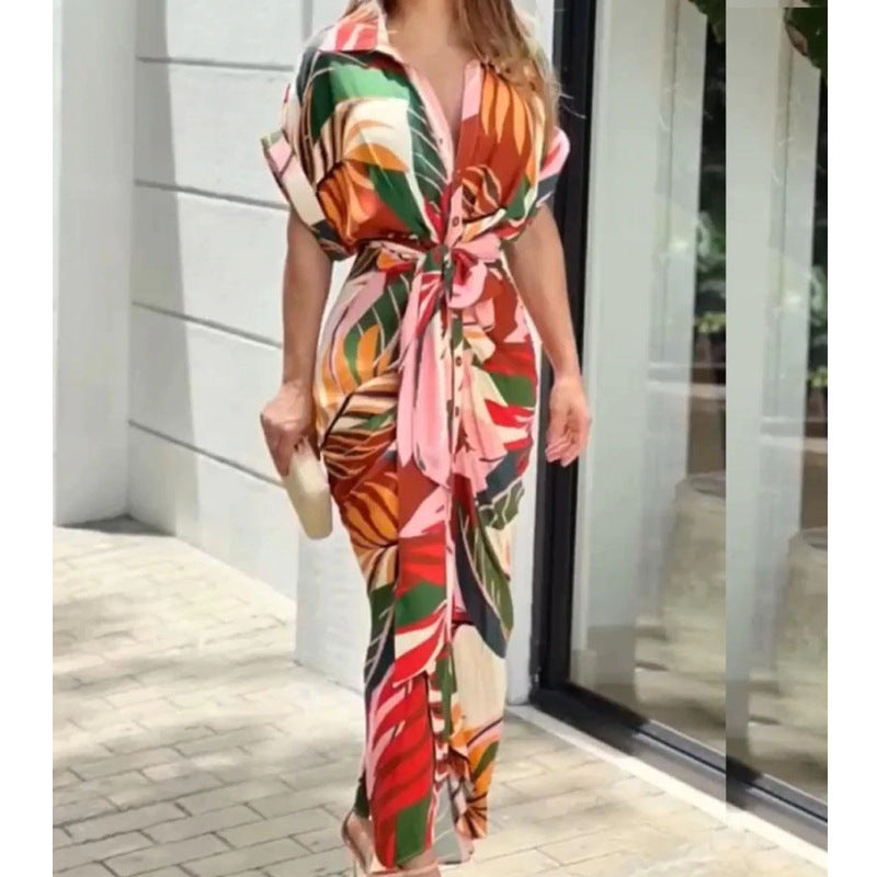 Amelia® | Women'S Floral Print Tie-Front Maxi Dress