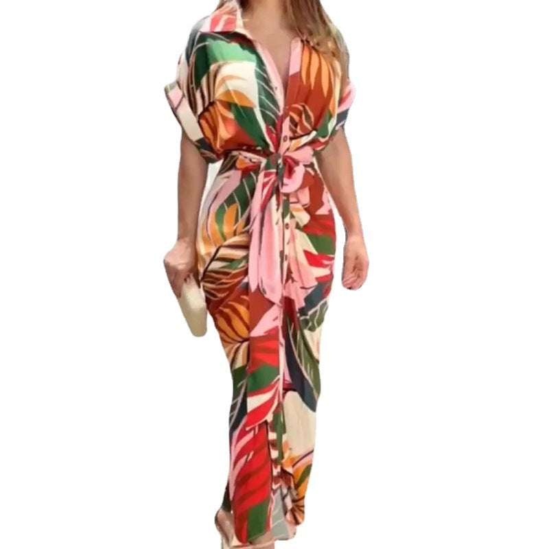 Diana® | Short-sleeved dress with high-waisted long skirt