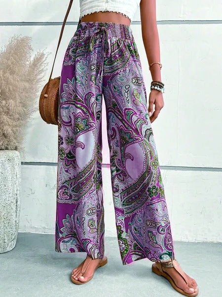 Dafne | Women's printed wide leg pants
