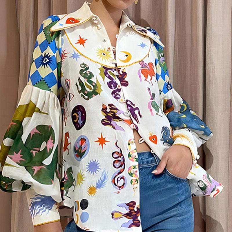Dayana® | Elegant blouse with a playful print for women